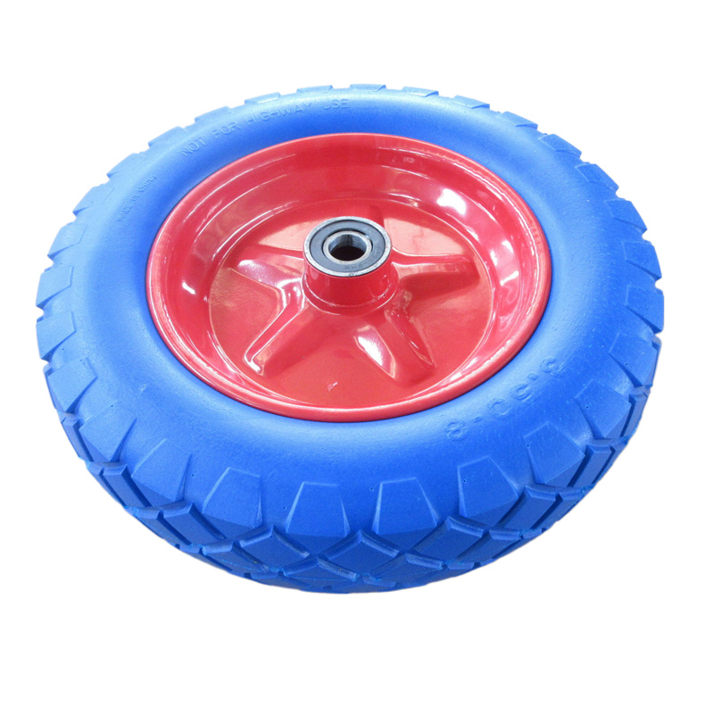 Roda s&oacute;lida de pun&ccedil;&atilde;o PU carrinho OEM 16' para carrinho de m&atilde;o